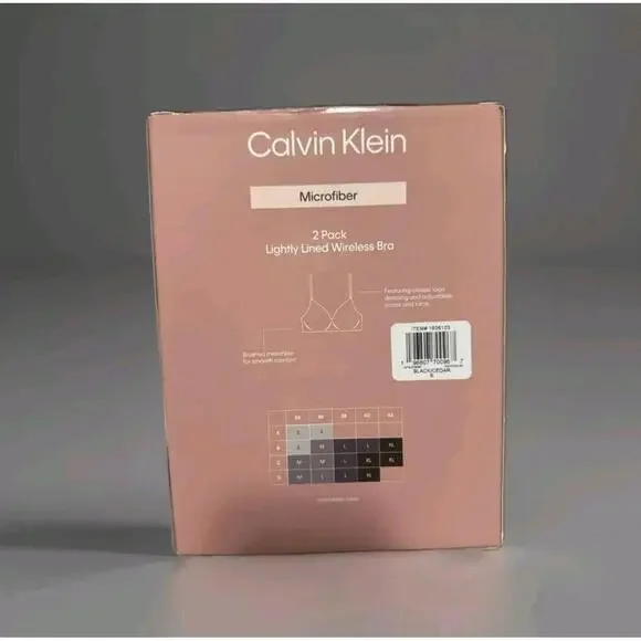 Calvin Klein Women's 2-Pack Microfiber Soft Wirefree Bra Size S. BJ - Picture 2 of 2